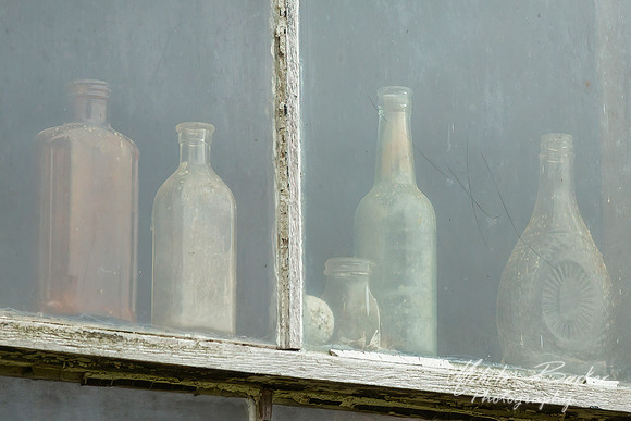 Old Bottles in Window