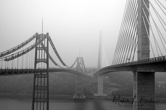 Old and New Penobscot Narrows Bridge